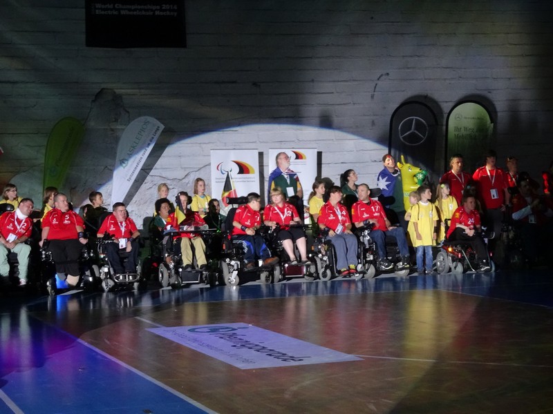 Eröffnung der Elektrorollstuhl-Hockey Weltmeisterschaft in München www.muenchner fenster.de