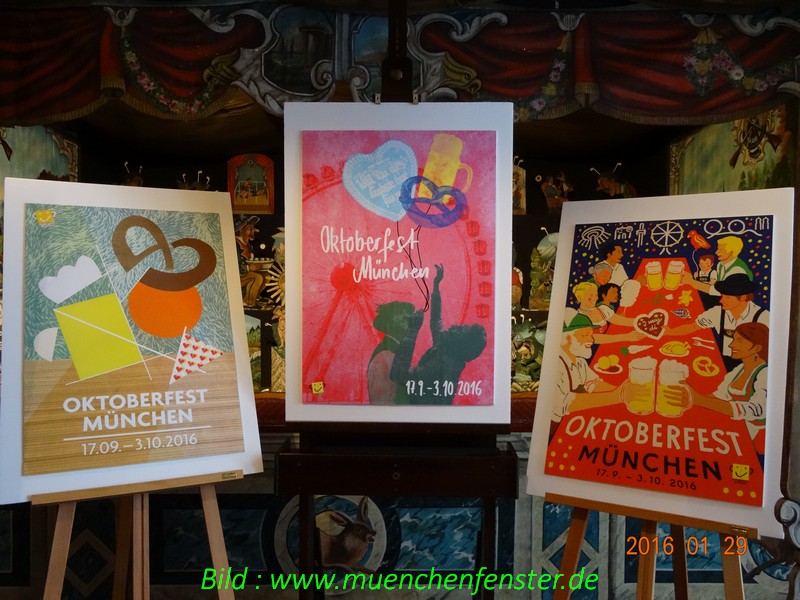 Die ersten 3 Plätze des Wiesnplakates 2016 www.münchenfenster.de