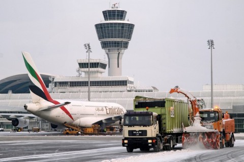 Deser Winter hat den Flugvehrker fest im Griff